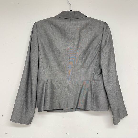 Tahari ASL Grey Fitted Three Button Blazer Jacket Womens 8P Dark Academia - Picture 7 of 7